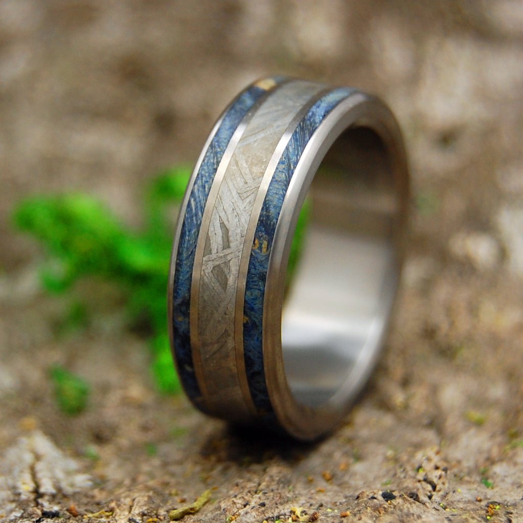 When A Tree Meets Meteorite | Men's Meteorite & Wood Wedding Ring - Minter and Richter Designs