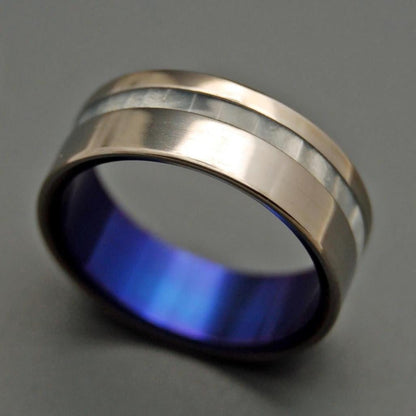 When You Entered | Men's Gray Pearl, Opalescent & Titanium Wedding Ring - Minter and Richter Designs