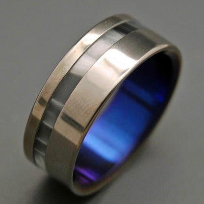 When You Entered | Men's Gray Pearl, Opalescent & Titanium Wedding Ring - Minter and Richter Designs