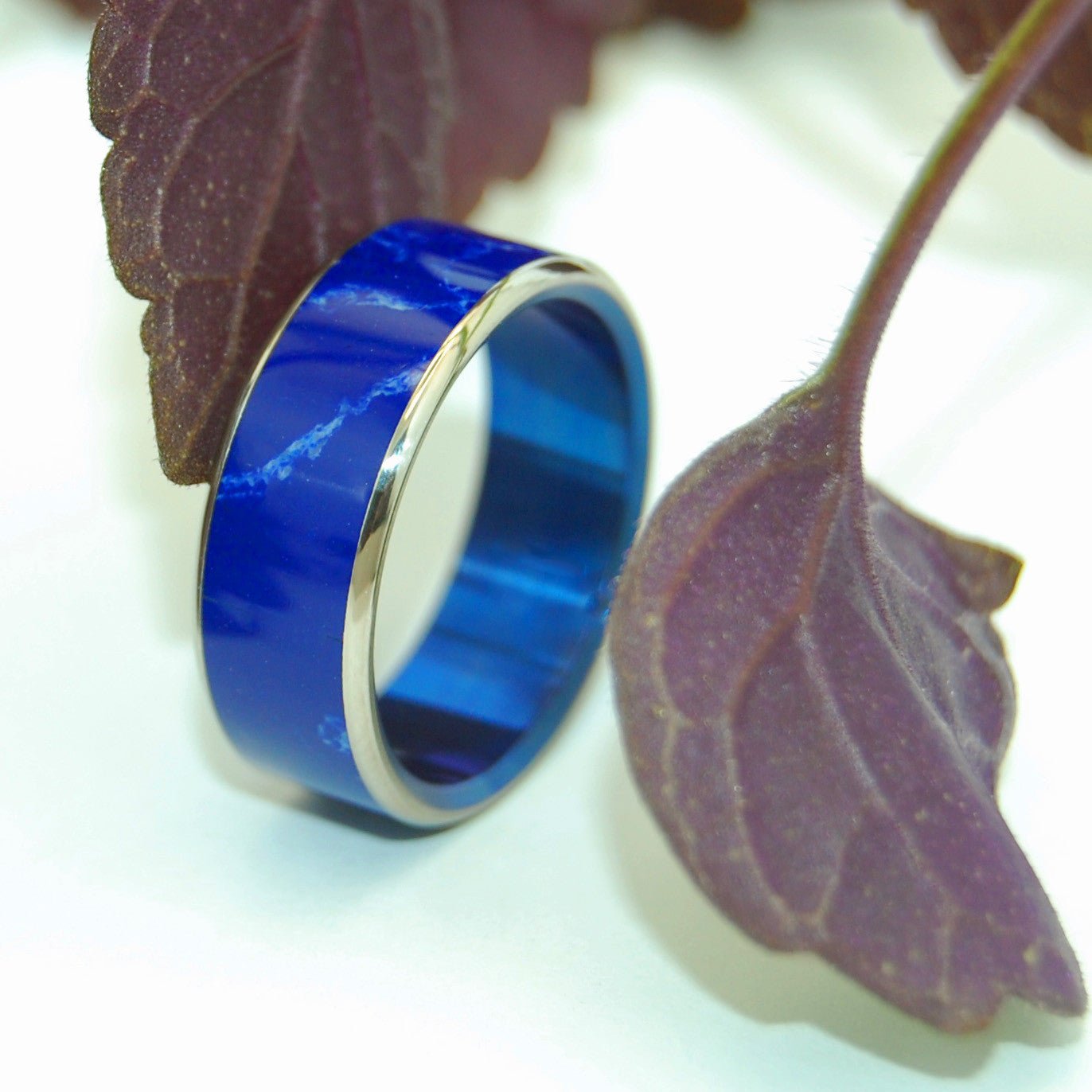 Where Blue Stars Shine Blue | Men's Stone & Titanium Wedding Ring - Minter and Richter Designs