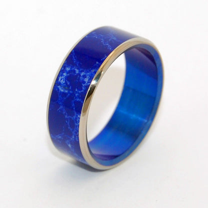 Where Blue Stars Shine Blue | Men's Stone & Titanium Wedding Ring - Minter and Richter Designs