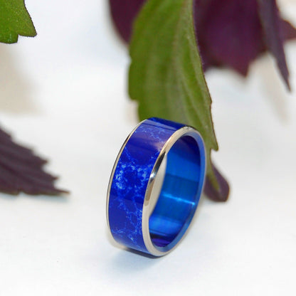 Where Blue Stars Shine Blue | Men's Stone & Titanium Wedding Ring - Minter and Richter Designs