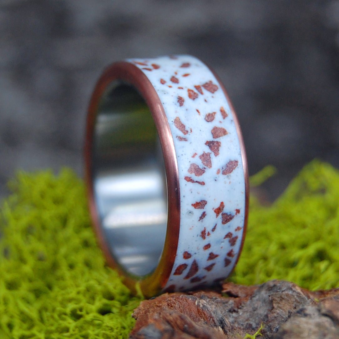 White Zion | Men's Sandstone, Copper & Titanium Wedding Ring - Minter and Richter Designs