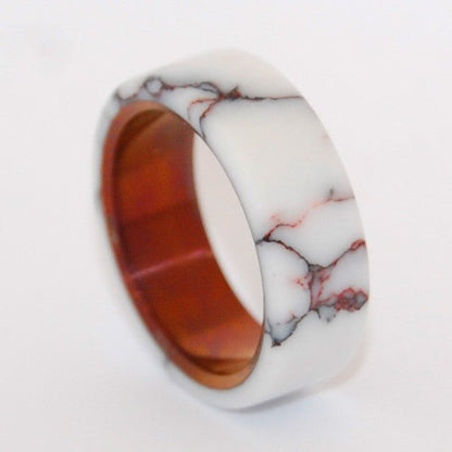 Wild Horse Bronze | Men's Jasper Stone & Titanium Wedding Ring - Minter and Richter Designs