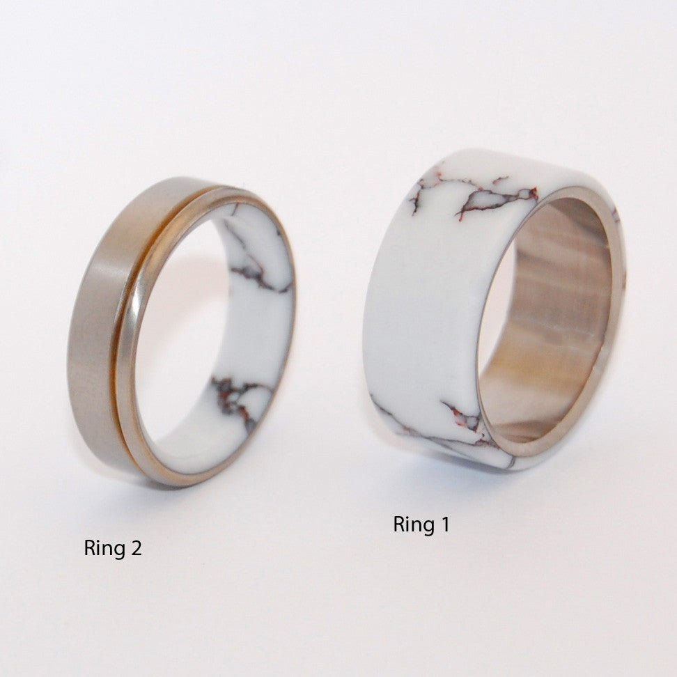 Wild Horse Runs Free | Wild Horse Jasper Stone - Titanium Wedding Ring Set - Minter and Richter Designs