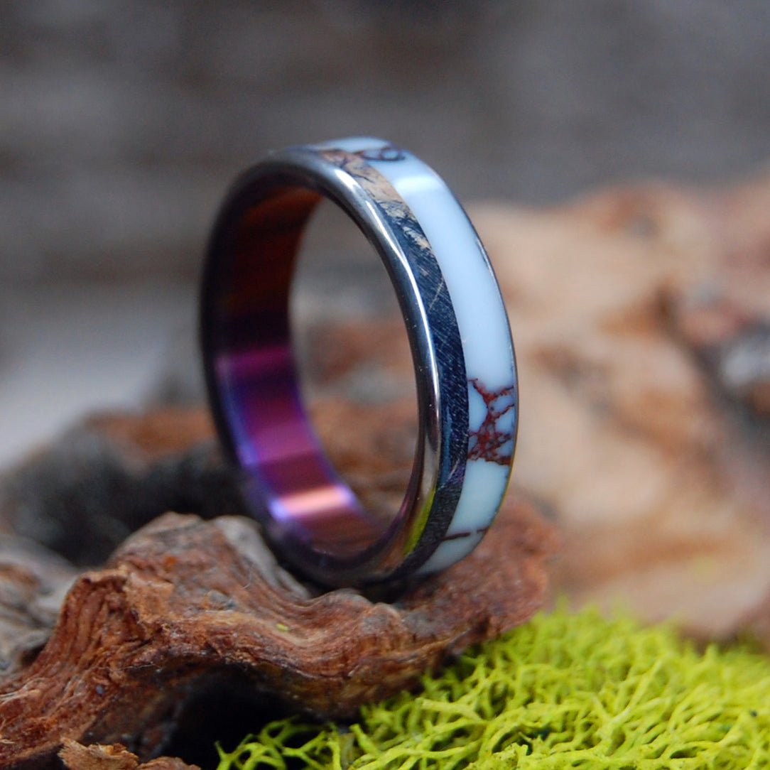 Wild & Purple | Men's Purple Box Elder, Wild Horse Jasper & Titanium Wedding Ring - Minter and Richter Designs