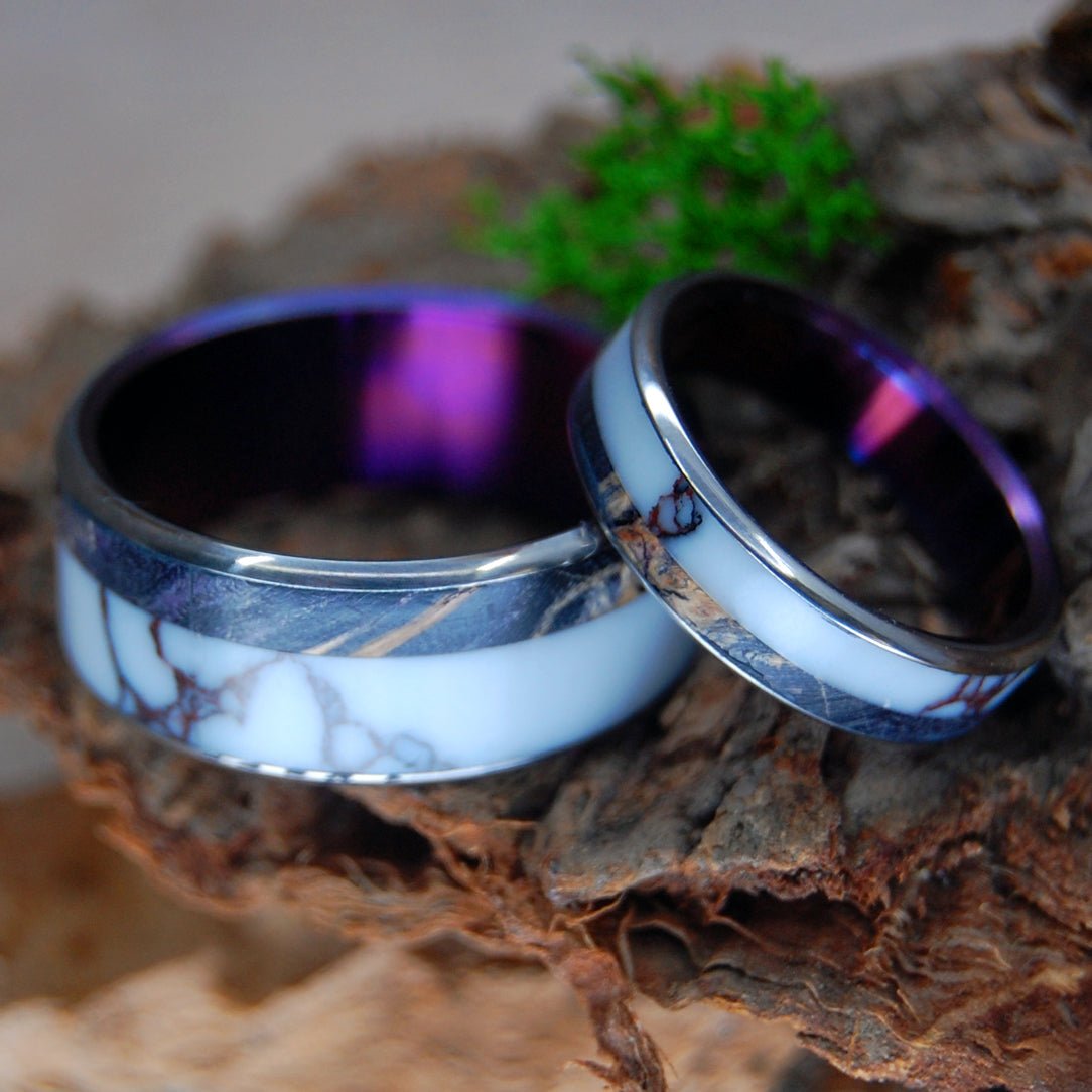 Wild & Purple | Purple Box Elder & Wild Horse Jasper Titanium Wedding Ring - Minter and Richter Designs