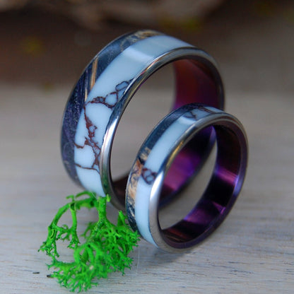 Wild & Purple | Purple Box Elder & Wild Horse Jasper Titanium Wedding Ring - Minter and Richter Designs