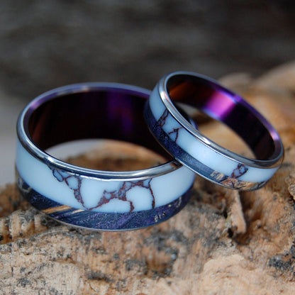 Wild & Purple | Purple Box Elder & Wild Horse Jasper Titanium Wedding Ring - Minter and Richter Designs