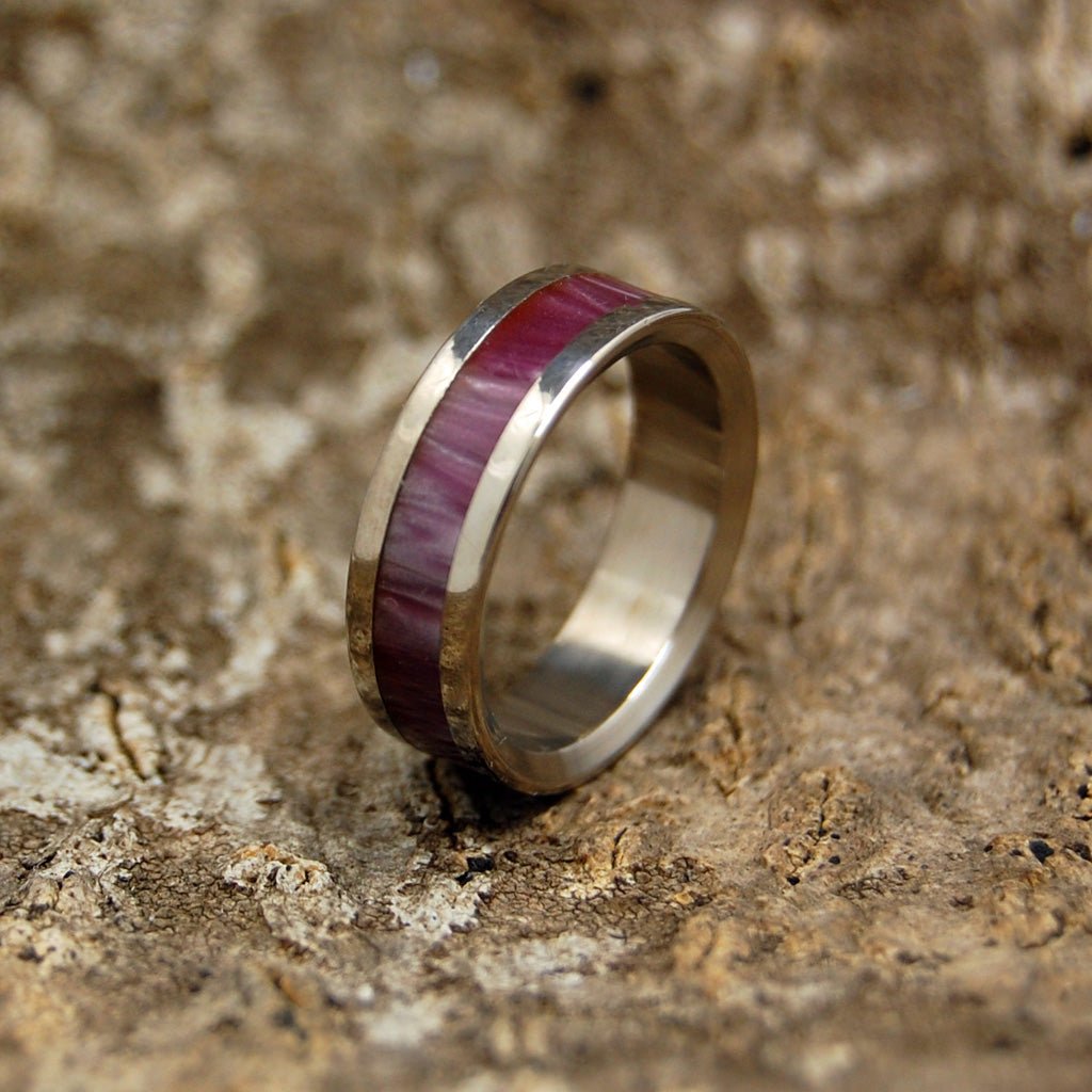 Wine Marbled | Men's Light Purple Resin & Titanium Wedding Ring - Minter and Richter Designs