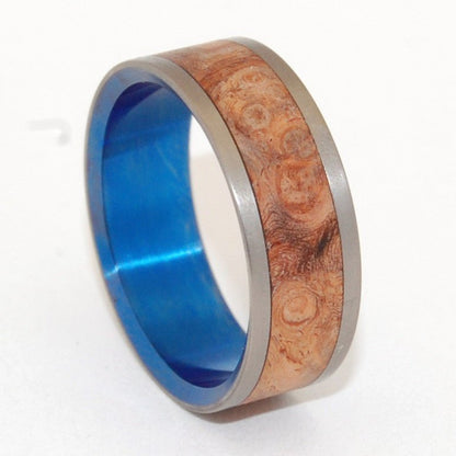 Wishing Well | Men's Wood & Anodized Titanium Wedding Ring - Minter and Richter Designs