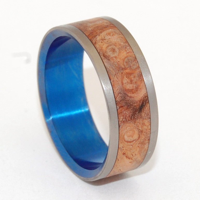 Wishing Well | Men's Wood & Anodized Titanium Wedding Ring - Minter and Richter Designs