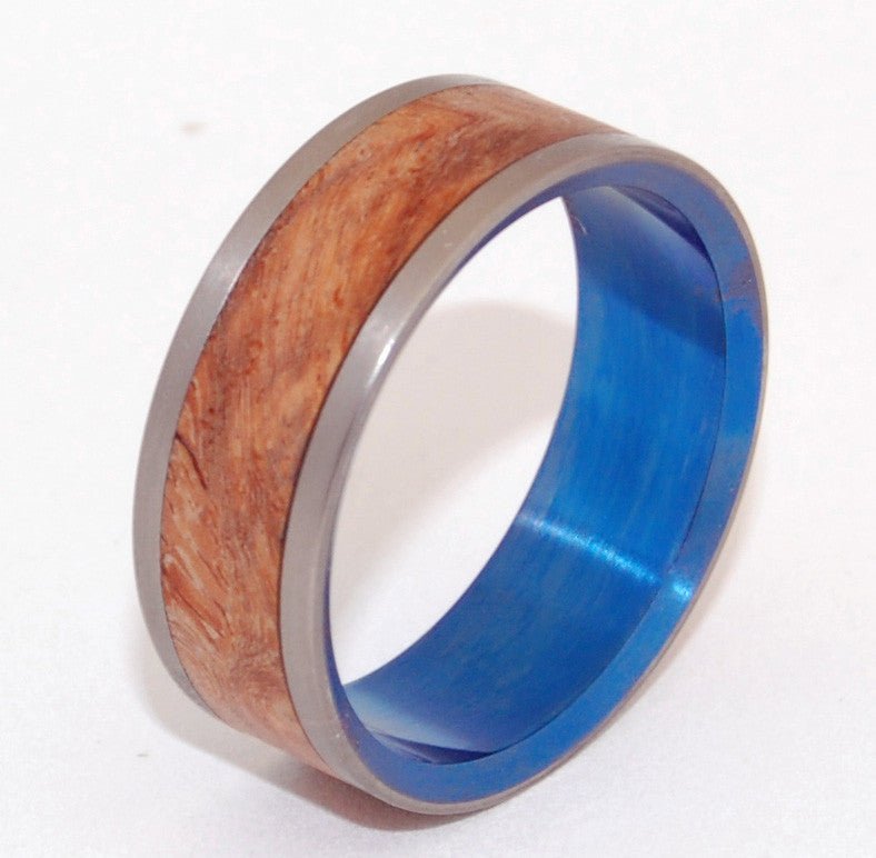 Wishing Well | Men's Wood & Anodized Titanium Wedding Ring - Minter and Richter Designs