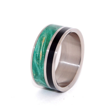 Wits That Do Agree | Men's Horn, Wood & Titanium Wedding Ring - Minter and Richter Designs