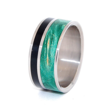 Wits That Do Agree | Men's Horn, Wood & Titanium Wedding Ring - Minter and Richter Designs