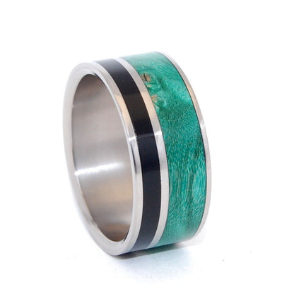 Wits That Do Agree | Men's Horn, Wood & Titanium Wedding Ring - Minter and Richter Designs