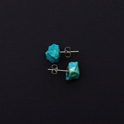 Women's Jewelry, Valentines Day Gift, Wedding Jewelry | Raw Chrysocolla Chunk EarRing - Minter and Richter Designs