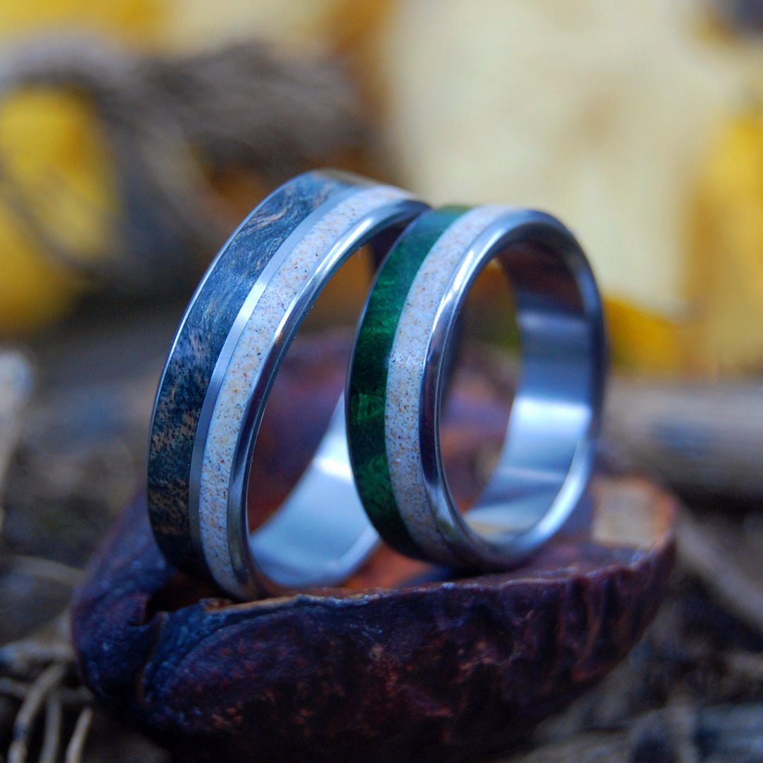 Wood & Sand | Beach Sand Ring - Wooden Wedding Ring - Unique Wedding Ring - Minter and Richter Designs