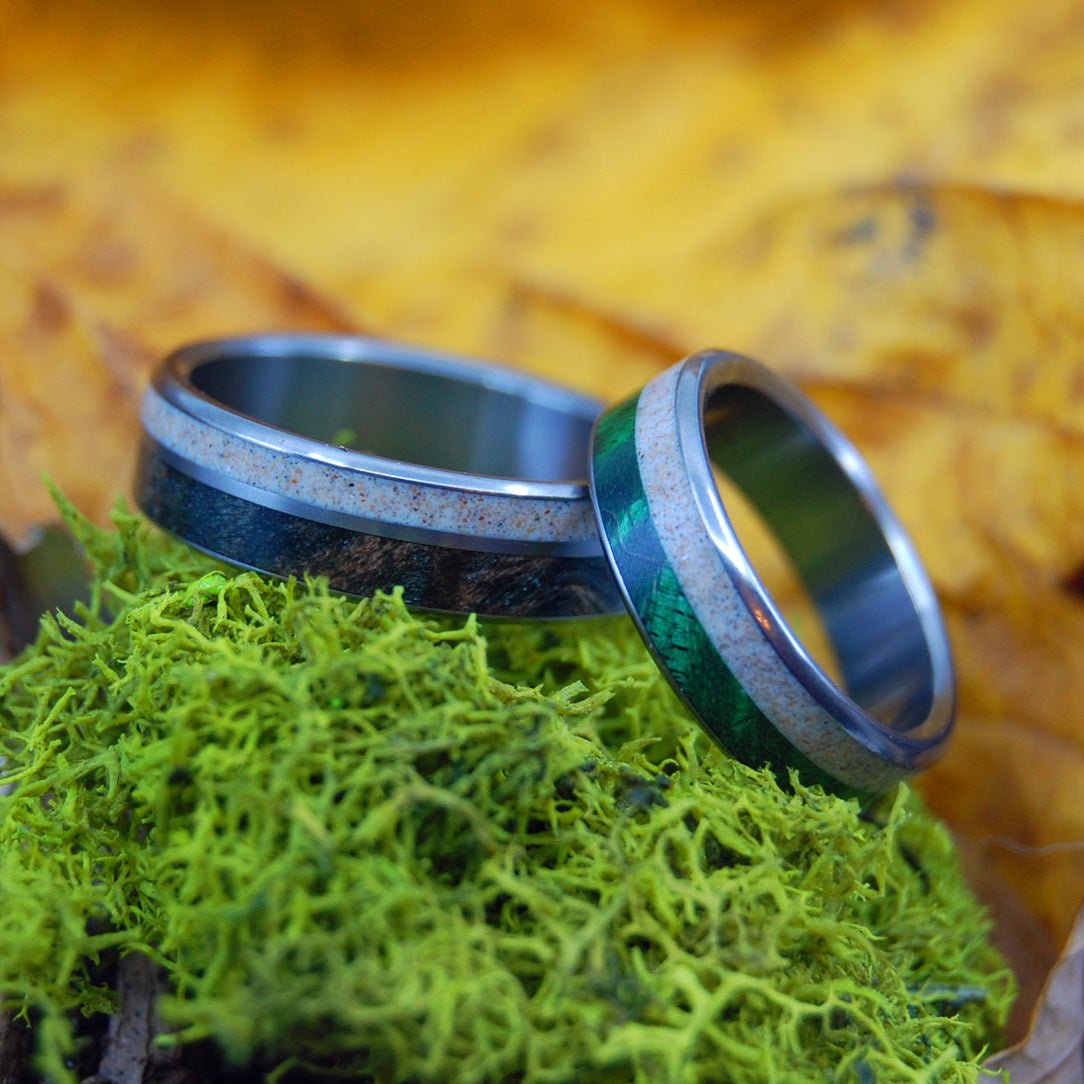 Wood & Sand | Beach Sand Ring - Wooden Wedding Ring - Unique Wedding Ring - Minter and Richter Designs