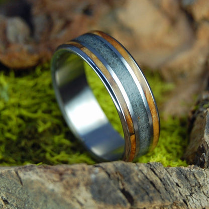 York Beach Maine | Men's Beach Sand, Wood & Titanium Wedding Ring - Minter and Richter Designs