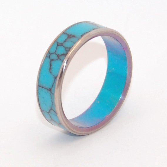 You And Me | Men's Turquoise & Anodized Titanium Wedding Ring - Minter and Richter Designs