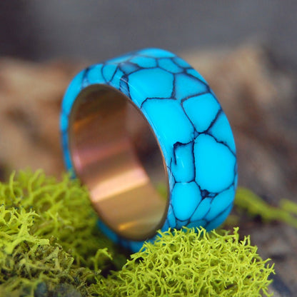 You, Turquoise & The Sunset | Men's Turquoise & Titanium Wedding Ring - Minter and Richter Designs