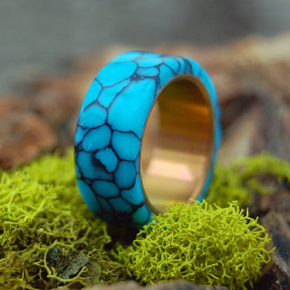 You, Turquoise & The Sunset | Men's Turquoise & Titanium Wedding Ring - Minter and Richter Designs