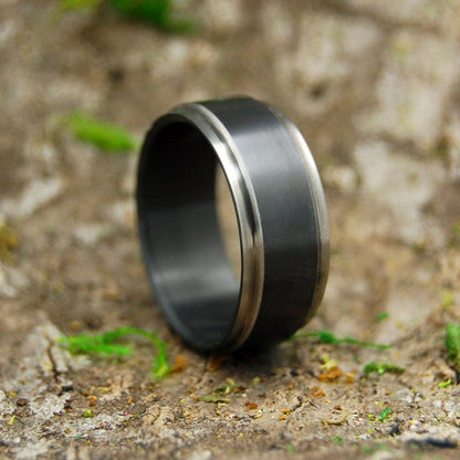 Zircon Flip | Men's Zirconium & Black Wedding Ring - Minter and Richter Designs