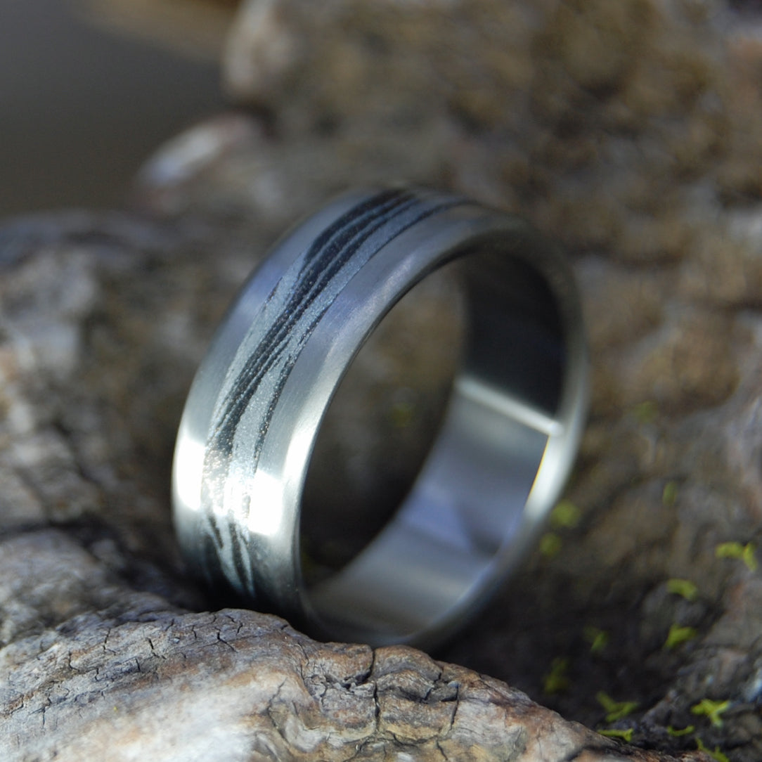 THE MAN THEY CALL Z | Titanium & Mokume Gane - Men's Wedding Ring - Minter and Richter Designs