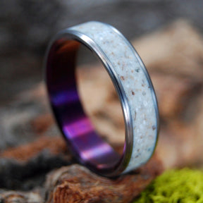 ACROPOLIS IN PURPLE STORM | Stone Ring - Greek Wedding Ring - Titanium Wedding Ring - Minter and Richter Designs
