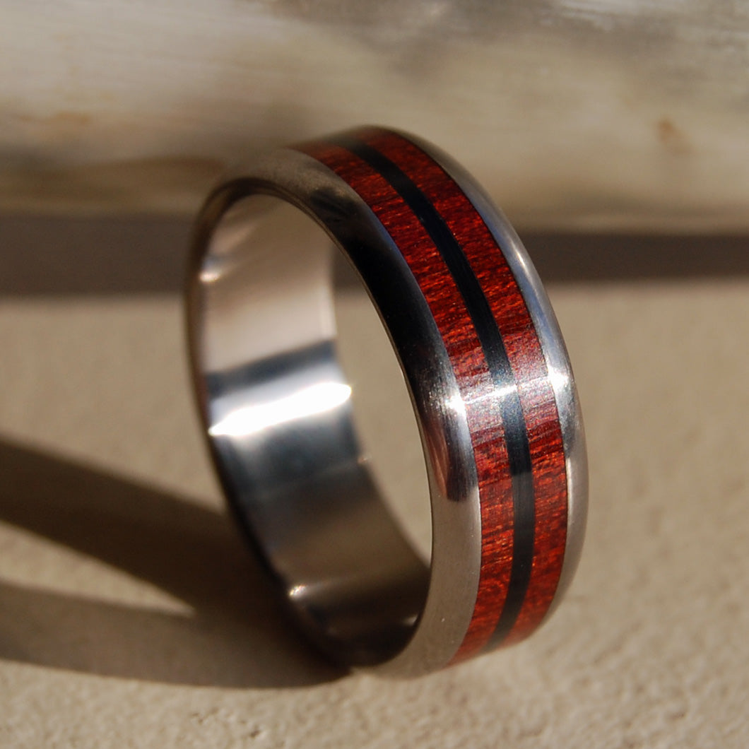 Handmade Custom Bloodwood Wooden Ring Wedding Ring Wood Wedding Band Mens Wood  Ring Unisex Gift for Him Her Natural Red Goth 