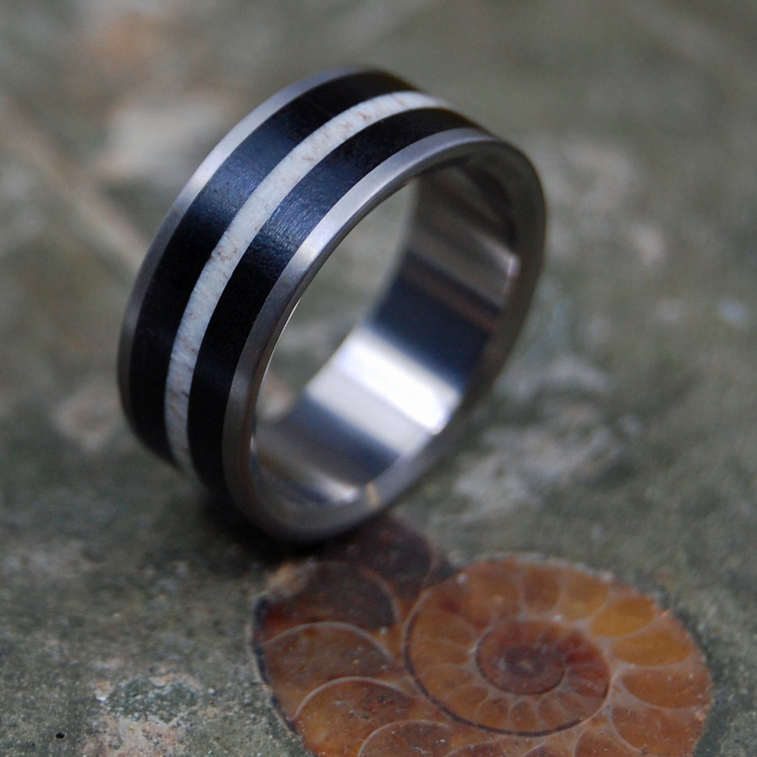 EBONY MOOSE | African Ebony Wood & Moose Antler - Antler Wedding Rings - Minter and Richter Designs