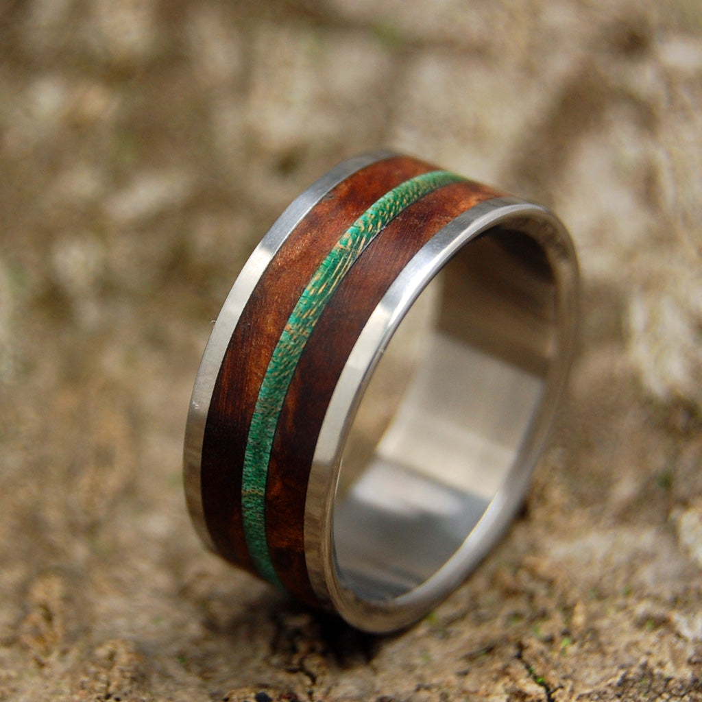 Stone Wood Ring Unique Wooden Ring Mens Forest Ring -  Denmark