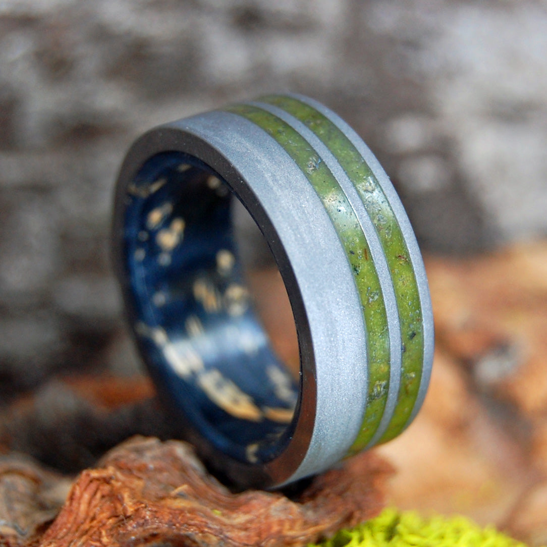 SAVAGE SOUL | Box Elder Wood and Marijuana - Titanium Rings - Minter and Richter Designs