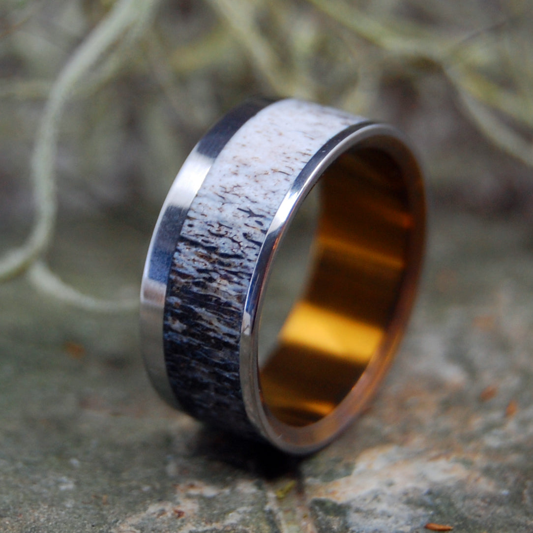 FOUND MOOSE ANTLER | Antler & Titanium Men's Wedding Rings - Minter and Richter Designs