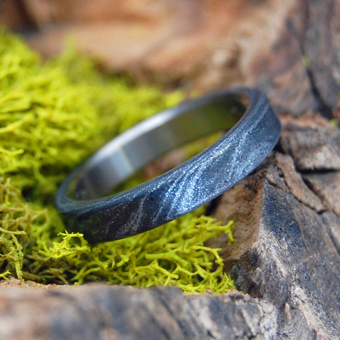 SHHH DARK | Black & Silver M3 & Titanium Wedding Ring - Black Wedding Ring - Minter and Richter Designs