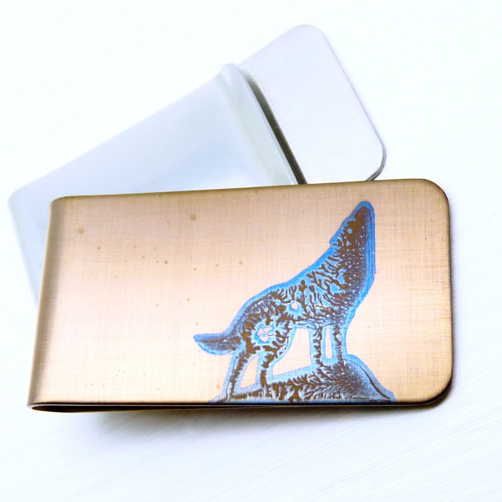 Gold Howling Wolf Money Clip - Minter and Richter Designs